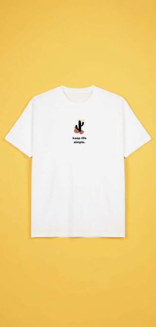 TERRY DROP SHOULDER T-SHIRTS PRINTED featuring a cactus graphic on a white background.